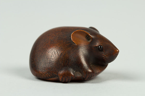 Netsuke of Rat Grasping a Snow Pea early 19th cent, Poster Print