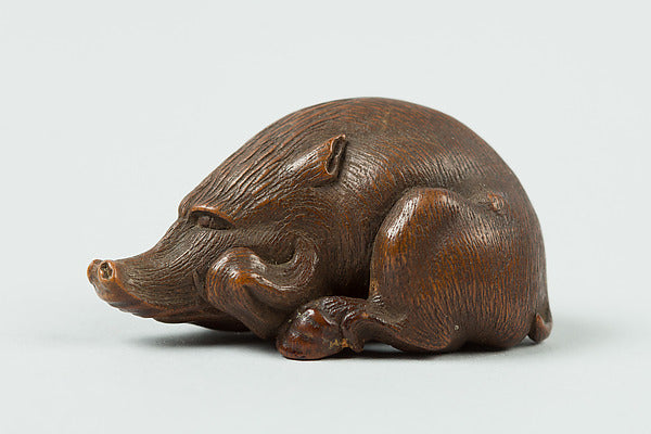 Netsuke of a Boar 19th cent, Poster Print