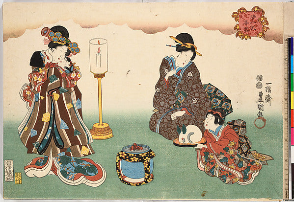 Evening Snow from the series "Eight Figural Views" c1850-U,Classic Ming China Image, Poster Print