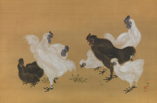 ,Silkies  before 1807-Mori Sosen,16x12"(A3)Poster
