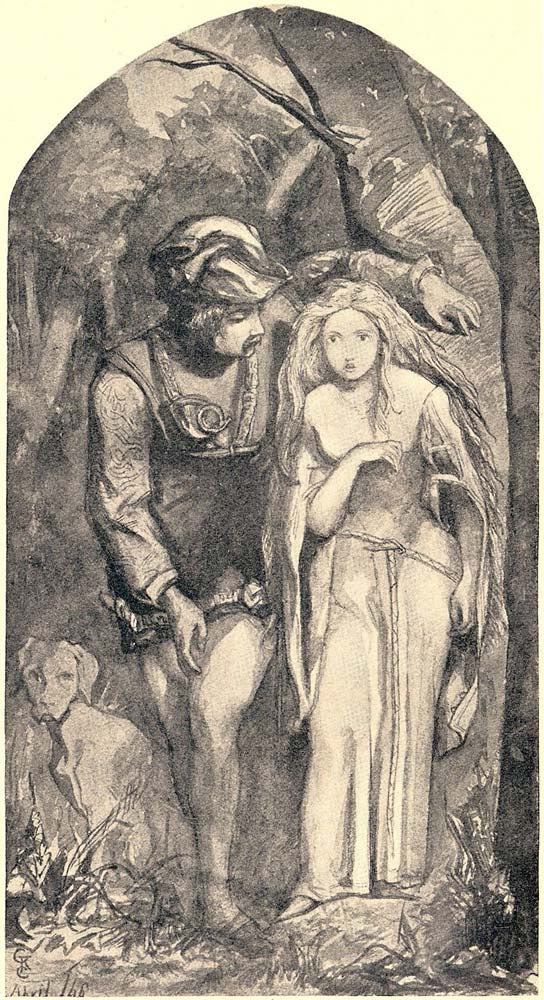 La Belle Dame sans Merci, 1848 by Dante Gabriel Rossetti, English Pre-Raphaelite Painter,12x8"(A4) Poster Print