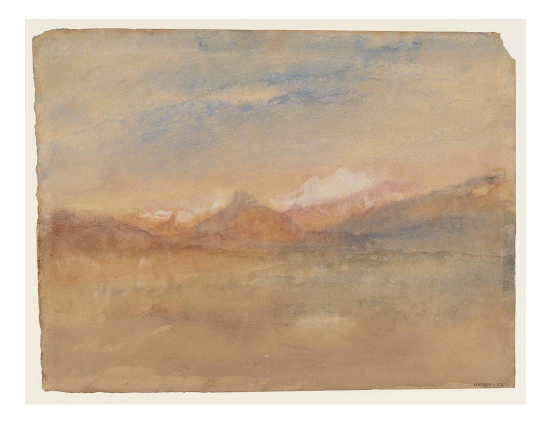 Lake Geneva, from Perle du Lac, looking towards the Mole and Mont Blanc, 1836 by John Mallord William Turner RA
