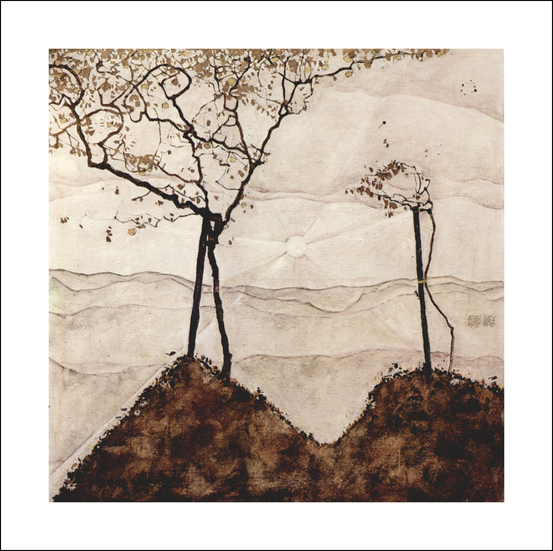 landscape by Egon Schiele, 12x8" (A4) Poster Print