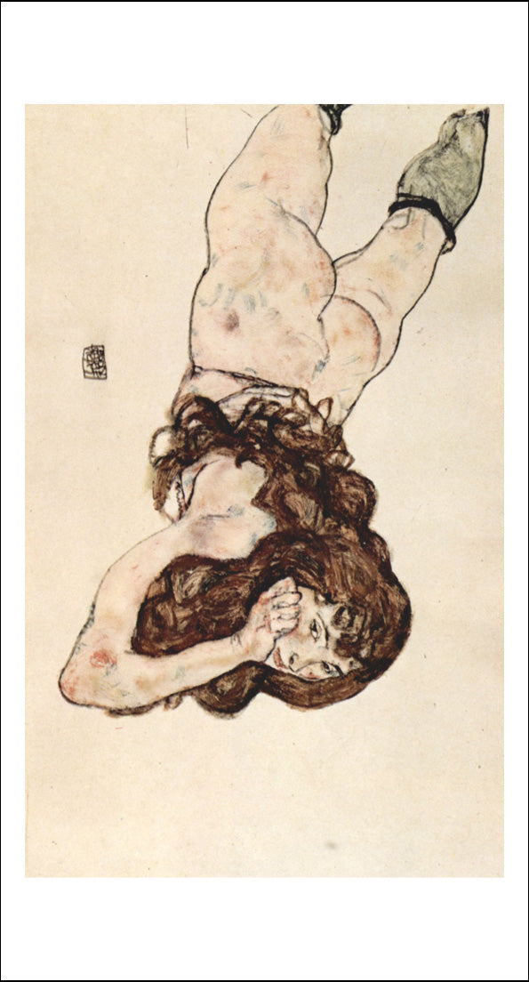 Lying Female Nude LyingFemaleNude-2 by Egon Schiele, 12x8" (A4) Poster Print