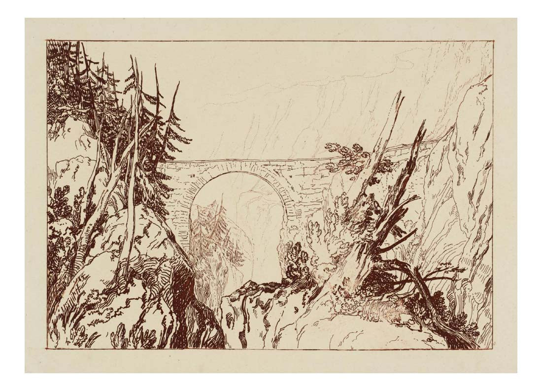 Little Devil's Bridge, 1809 by John Mallord William Turner RA, 12x8"(A4) Poster