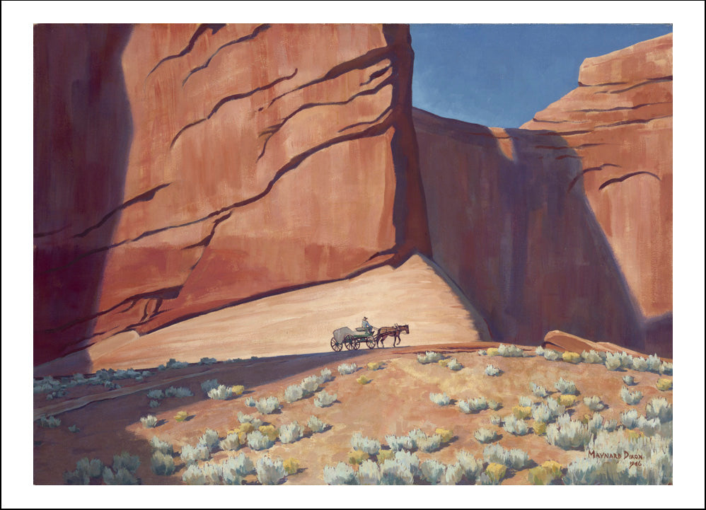 Lonesome Journey by , 1946 by Maynard Dixon, Classic American Western Art, 16x12" (A3) Poster Print