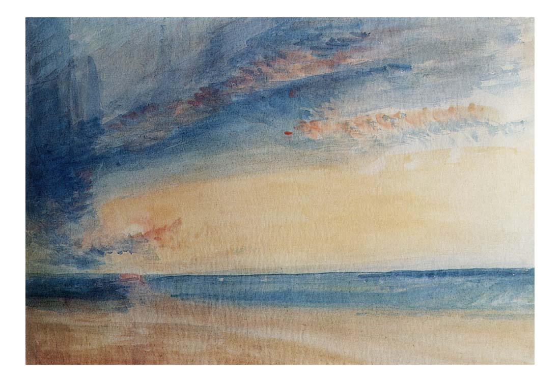 Low Sun and Clowds over a Calm Sea, 1835 by John Mallord William Turner RA, 12x8"(A4) Poster