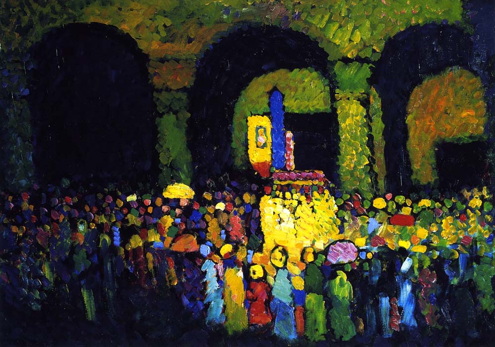 Ludwigkirche in Murnau - Wassily Kandinsky -1908 by Wassily Kandinsky, 12x8"(A4) Poster Print