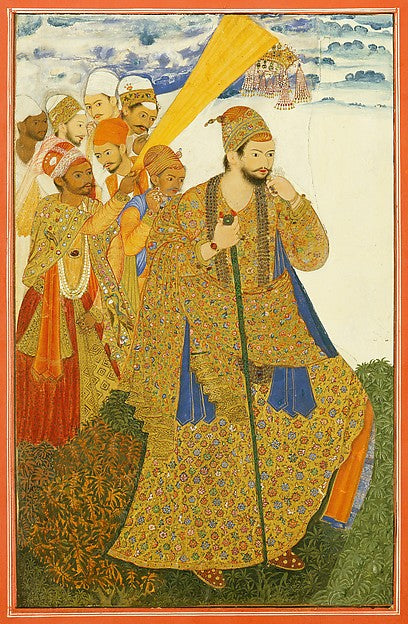 Bikaner Painter:Procession of Sultan Ibrahim 'Adil Shah II c-16x12"(A3) Poster