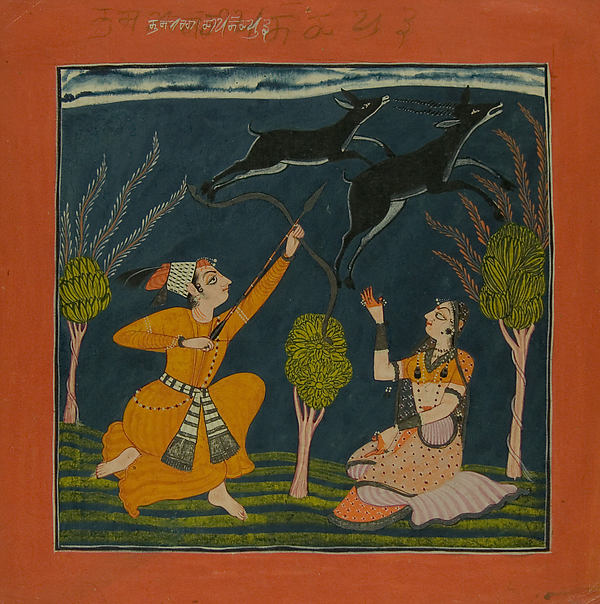 Ragaputra Kusum of Raga Dipak: Folio from a Ragamala Series c1,16x12"(A3)Poster