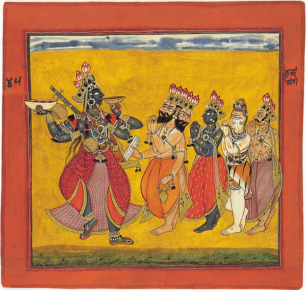 Bhadrakali Revered by the Assembled Gods Dances Ecstasticall,16x12"(A3)Poster