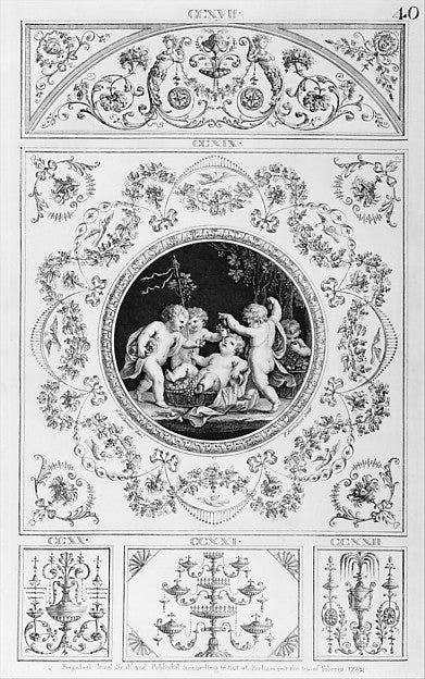 Bacchanal with Five Putti Rondel in a Rectangular Frame Febr, Poster Print Wall Art