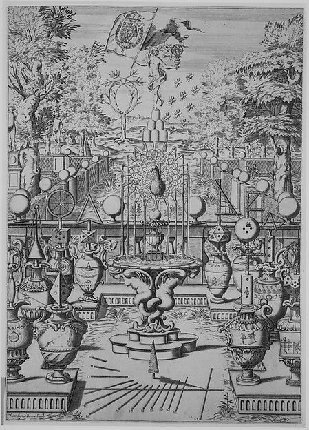 Garden of Mathematical Sciences 17th cent-Francesco Curti, Poster Print Wall Art