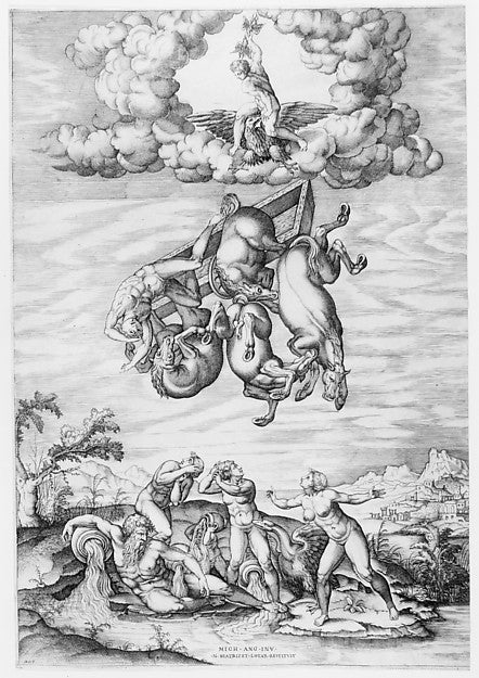 The Fall of Phaeton 1540–66-Nicolas Beatrizet ),After Michela, Poster Print Wall Art