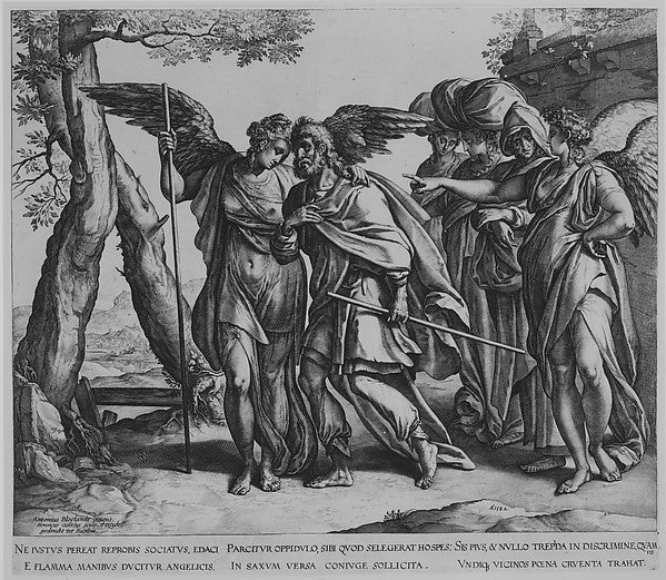 Lot's Flight from Sodom 1582-Hendrick Goltzius,Designed by An,16x12"(A3)Poster