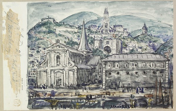 E. Middleton Manigault 1887–1922) - A Town in France 1916, Poster Print Wall Art