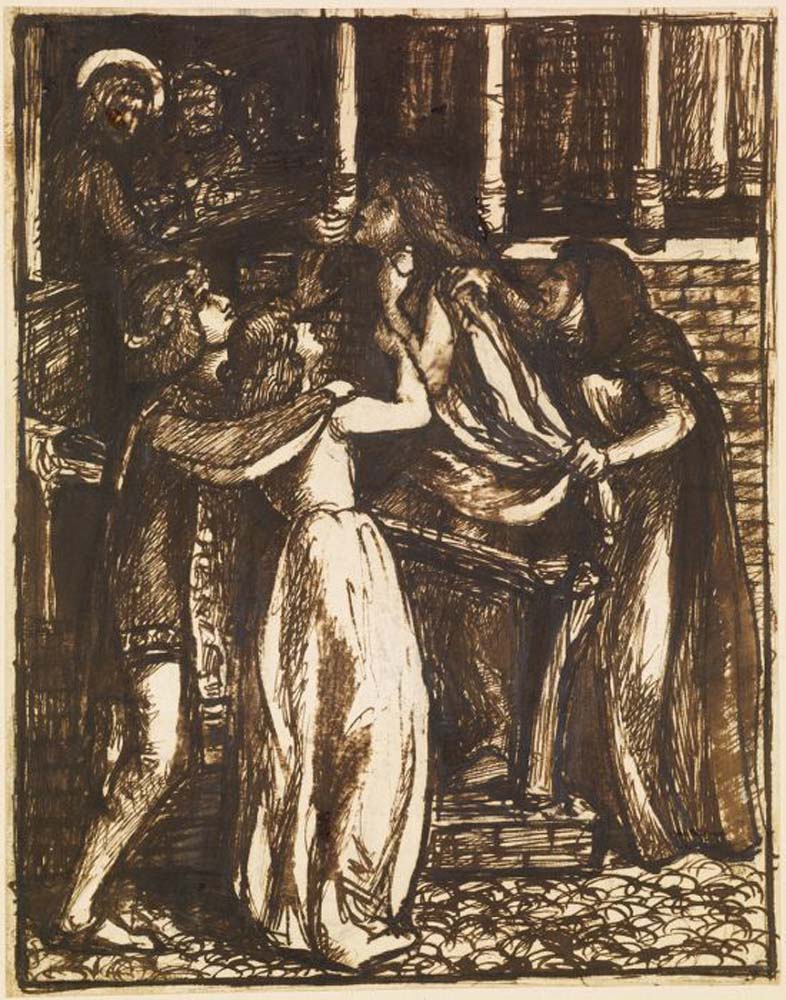 Mary Magdalene, Pharisee - Compositional , ca1858 by Dante Gabriel Rossetti, English Pre-Raphaelite Painter