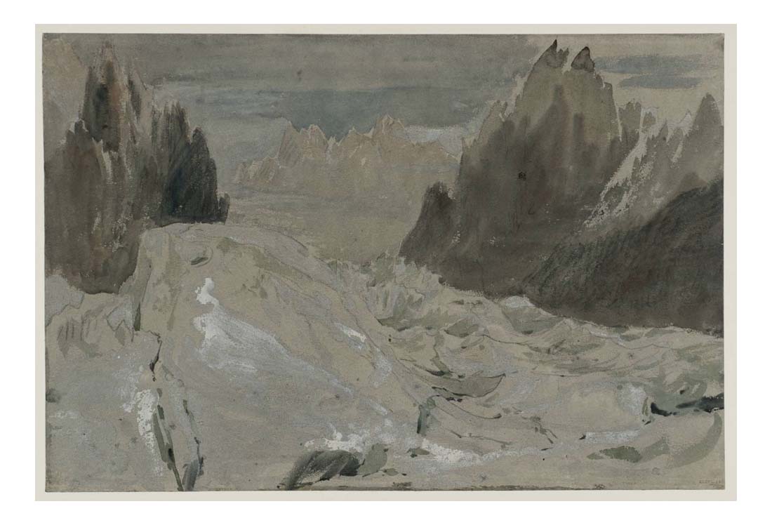 Mer de Glace, Looking Up to the Aiguille de Tacul, 1802 by John Mallord William Turner RA, 12x8"(A4) Poster