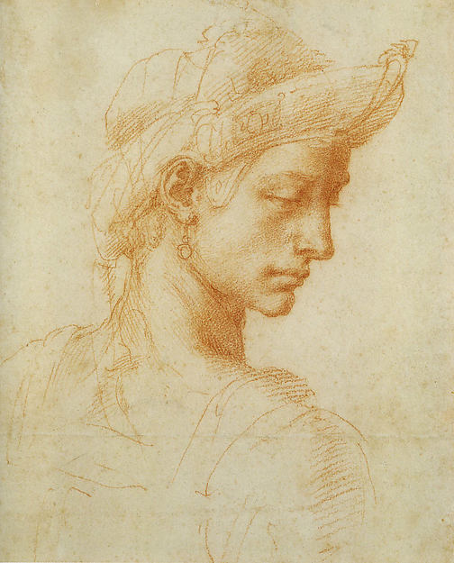 Study of a Youth in Exotic Costume in Bust-Length 1518–20-Mich, Poster Print Wall Art