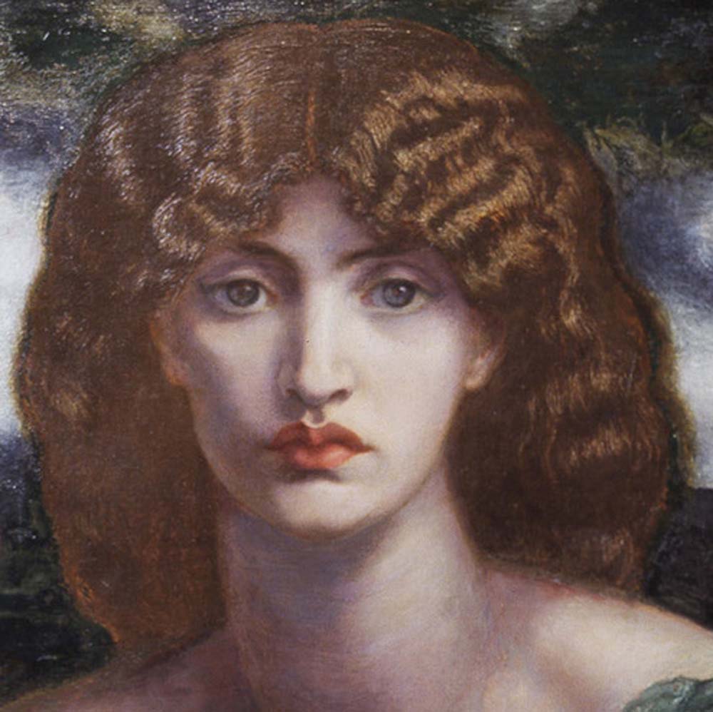 Mnemosyne, also titled Lamp of Memory and Ricordanza (detal), 1881 by Dante Gabriel Rossetti, pre-Raphaelite artist, 16x12" (A3) Poster