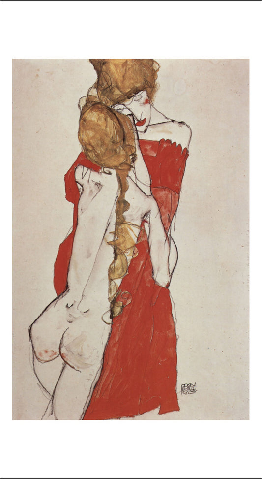 Mother and Daughter2 by Egon Schiele, 12x8" (A4) Poster Print