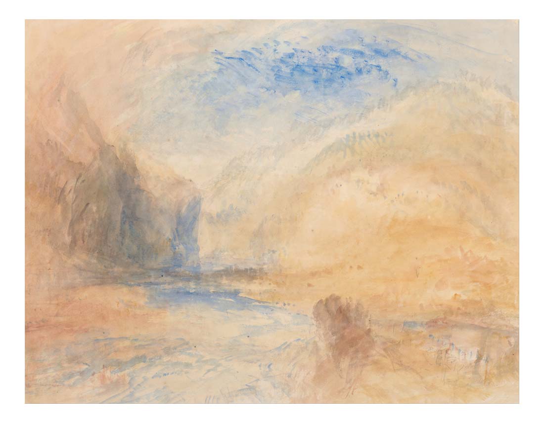 Mountain Landscape with Lake, 1842 by John Mallord William Turner RA, 12x8"(A4) Poster