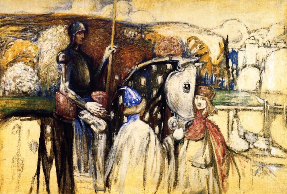 Mounted Warrior (unfinished) - Wassily Kandinsky -1902 - 1903 by Wassily Kandinsky, 12x8"(A4) Poster Print