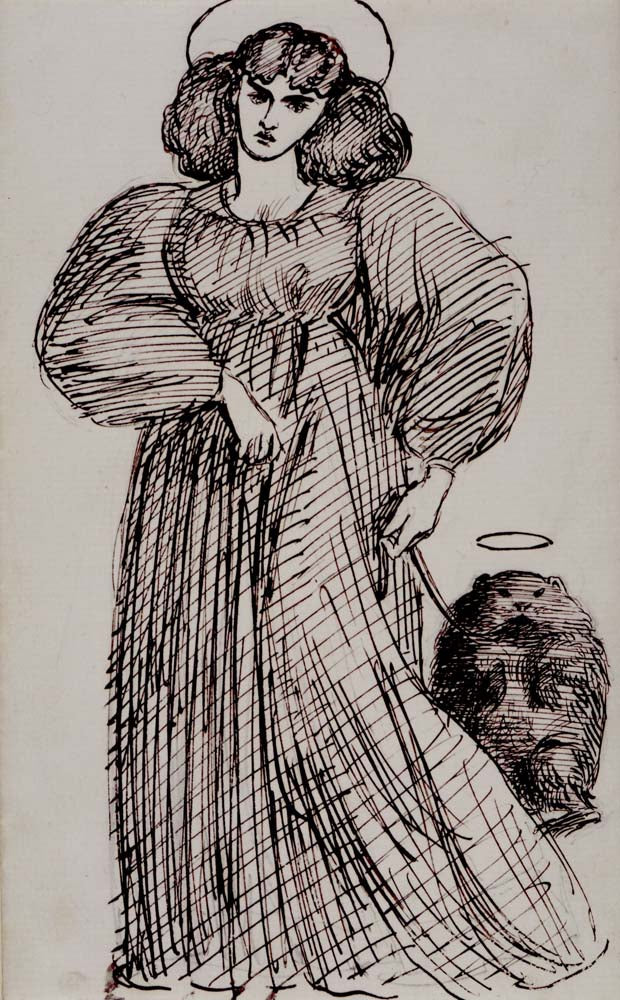 Mrs. Morris&the Wombat, 1869 by Dante Gabriel Rossetti, English Pre-Raphaelite Painter,12x8"(A4) Poster Print