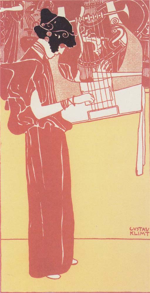 Music - Gustav Klimt - 1901, 16x12" (A3) Poster Print