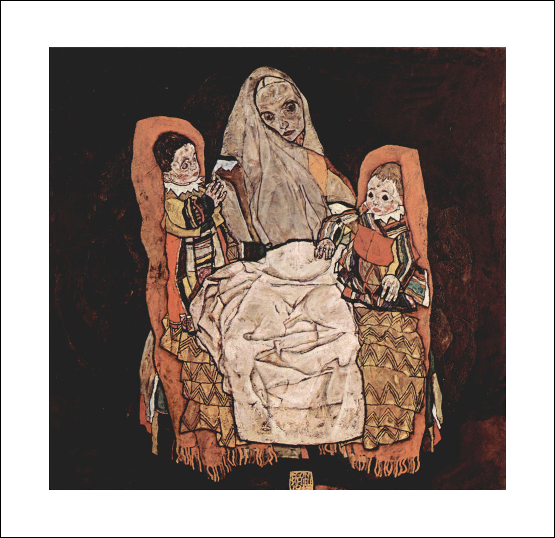 Mother with two children (The mother) by Egon Schiele, 12x8" (A4) Poster Print