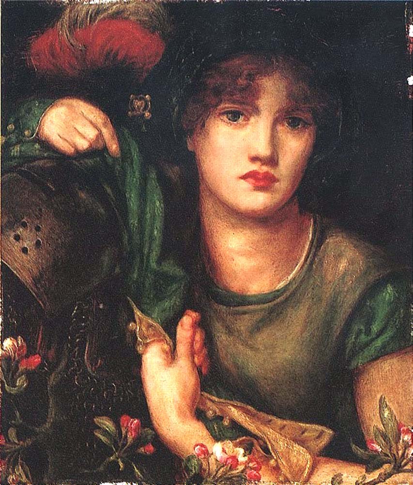 My Lady Greensleeves, 1863 by Dante Gabriel Rossetti, pre-Raphaelite artist, 12x8" (A4) Poster