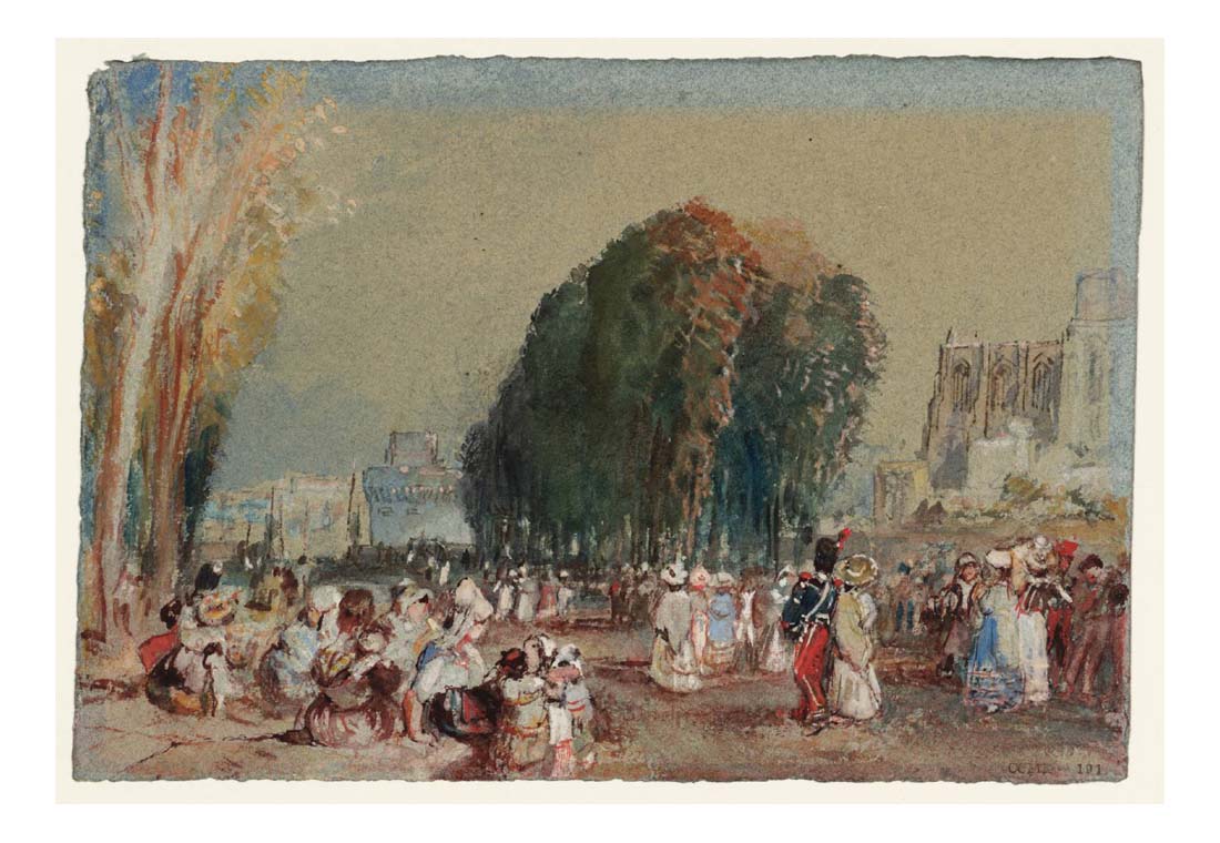 Nantes,Promenade on the Cours St-Pierre, 1826-28 by John Mallord William Turner RA, 12x8"(A4) Poster