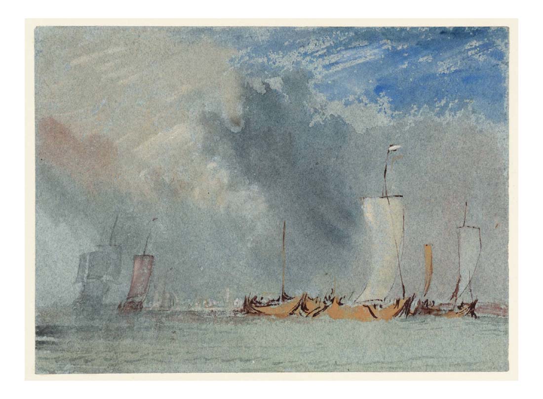 Near Nantes, Loire Barges in a Gust of Wind, 1826-28 by John Mallord William Turner RA, 12x8"(A4) Poster