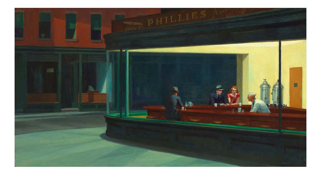 "Nighthawks' by Edward Hopper, Framed Art Poster