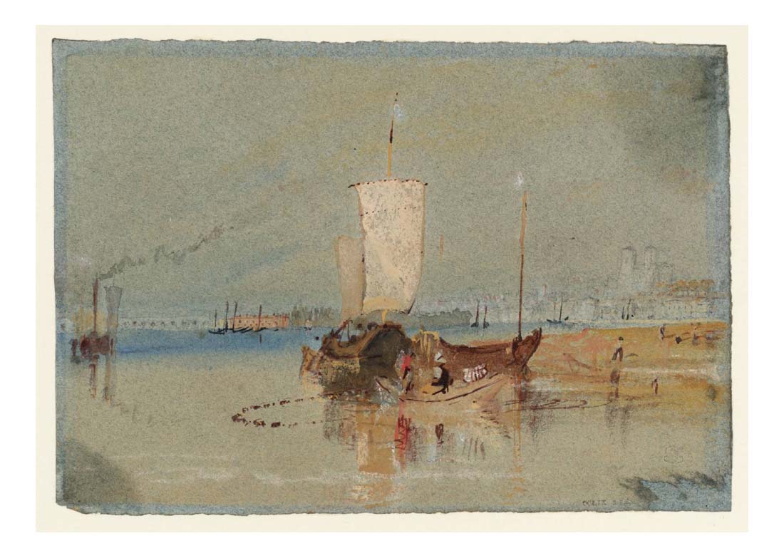 On the Loire, Looking West towards Nantes, 1826-28 by John Mallord William Turner RA, 12x8"(A4) Poster