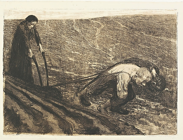 Plough-Puller and Wife from the series Peasants’ War 1902-Kät,16x12"(A3)Poster