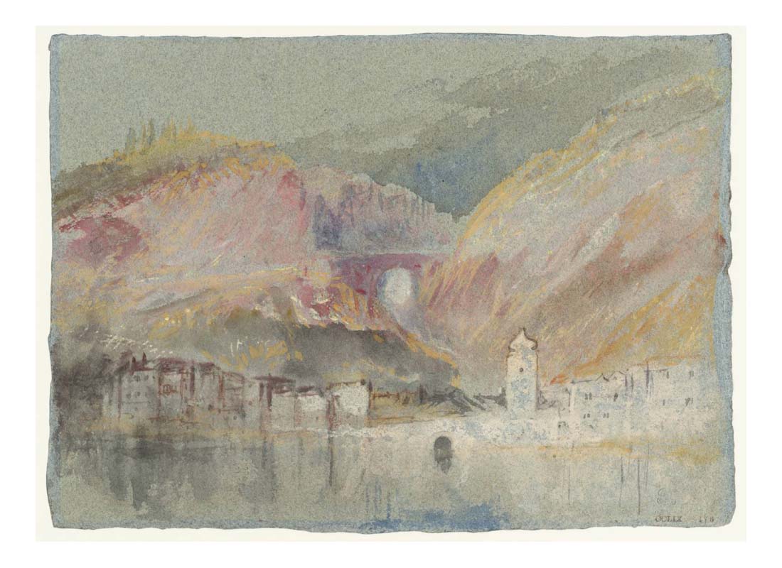 Pallien and the Napoleonsbrucke, 1839 by John Mallord William Turner RA, 12x8"(A4) Poster