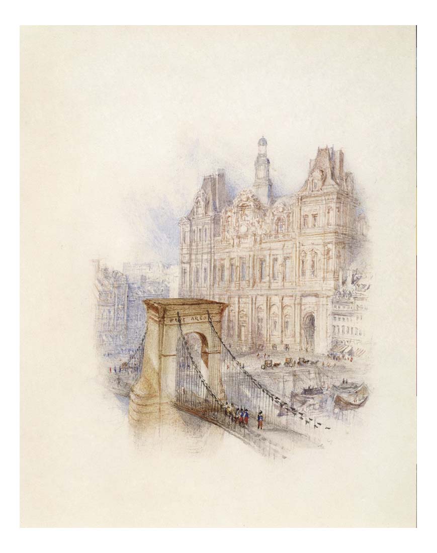 Paris - Hotel de Ville, 1833 by John Mallord William Turner RA, 12x8"(A4) Poster