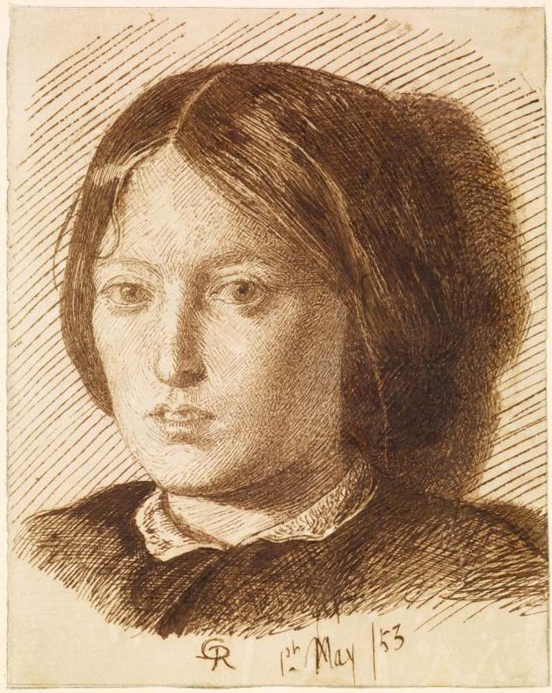 Portait of Emma Madox Brown, 1853 by Dante Gabriel Rossetti, English Pre-Raphaelite Painter,12x8"(A4) Poster Print