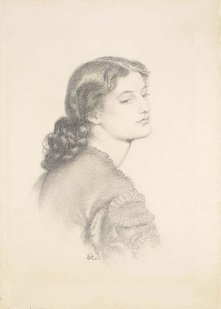 Ada Vernon, 1863 by Dante Gabriel Rossetti, English Pre-Raphaelite Painter,16x12"(A3) Poster Print