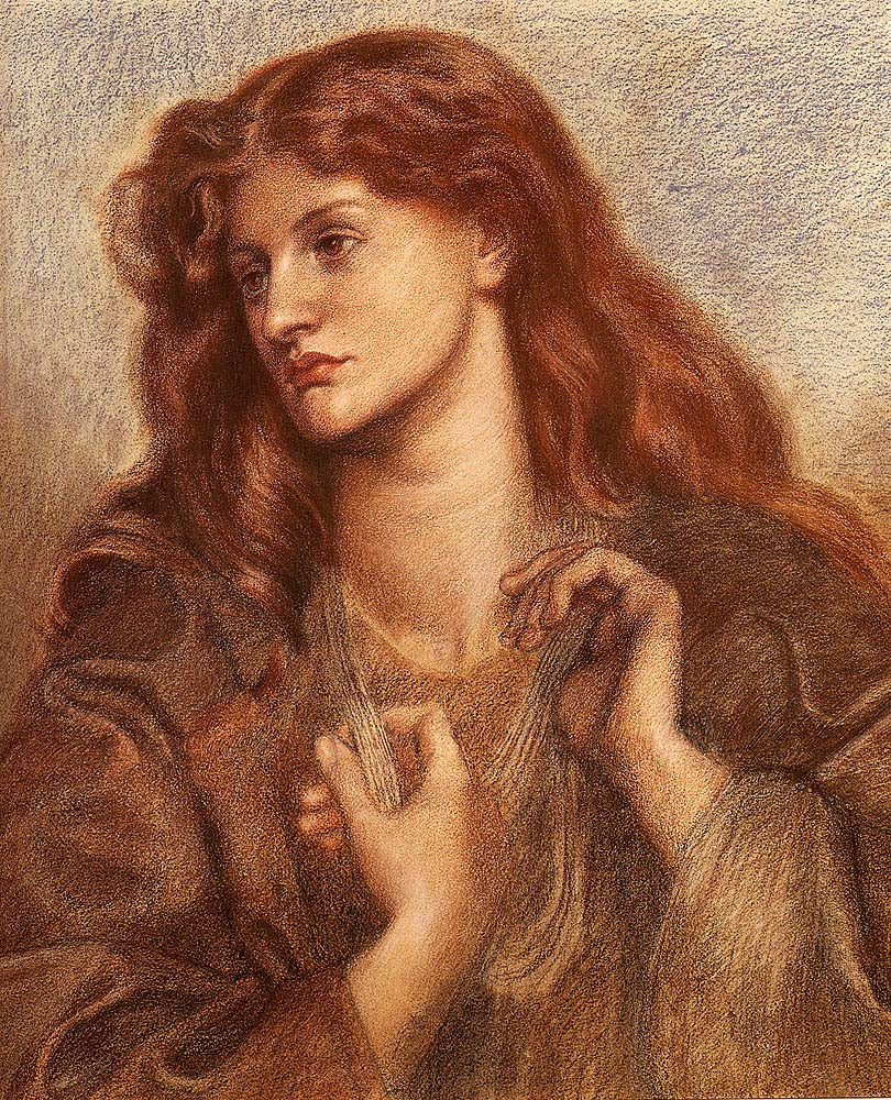 Alexa Wilding, 1866 by Dante Gabriel Rossetti, English Pre-Raphaelite Painter,16x12"(A3) Poster Print