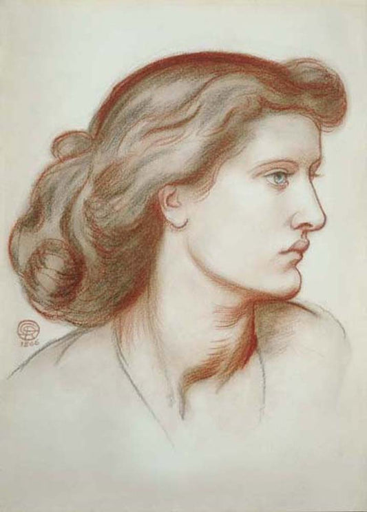 Alexa Wilding (also known as Alice Wilding), 1866 by Dante Gabriel Rossetti, English Pre-Raphaelite Painter,12x8"(A4) Poster Print