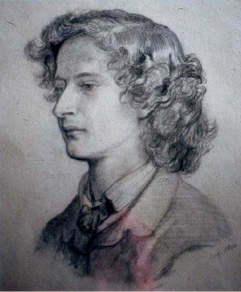 Algernon Charles Swinburne, 1862 by Dante Gabriel Rossetti, English Pre-Raphaelite Painter,12x8"(A4) Poster Print