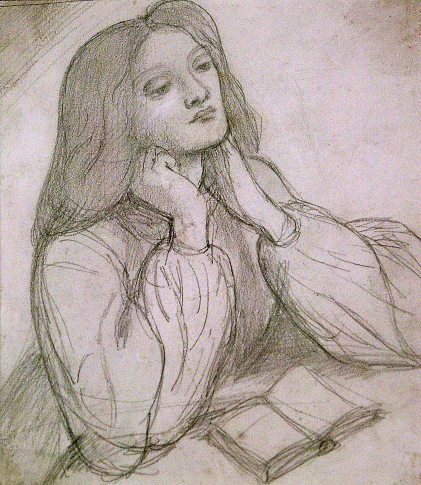 Elizabeth Siddal by Dante Gabriel Rossetti, English Pre-Raphaelite Painter,16x12"(A3) Poster Print