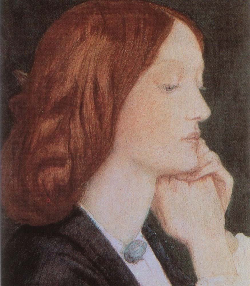 Portrait of Elizabeth Siddal, 1854 by Dante Gabriel Rossetti, pre-Raphaelite artist, 12x8" (A4) Poster