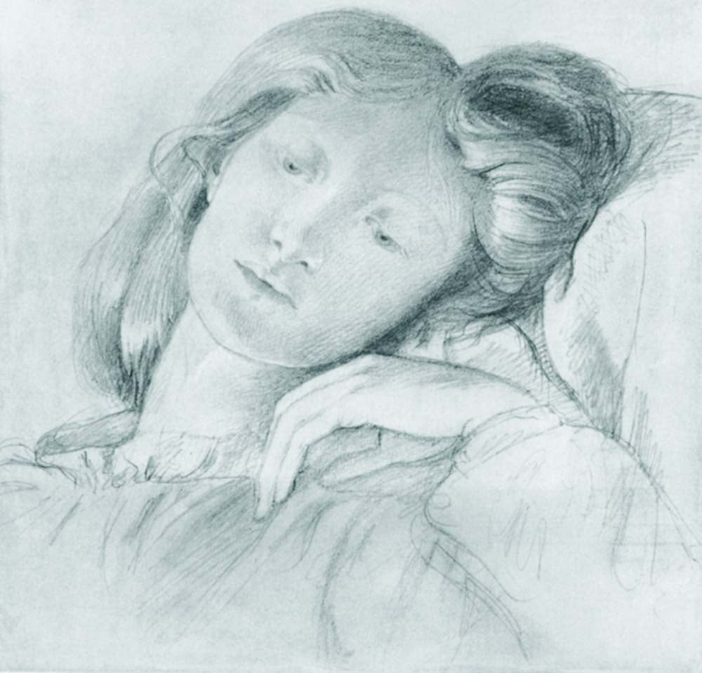 Elizabeth Siddal, 1860 by Dante Gabriel Rossetti, English Pre-Raphaelite Painter,12x8"(A4) Poster Print