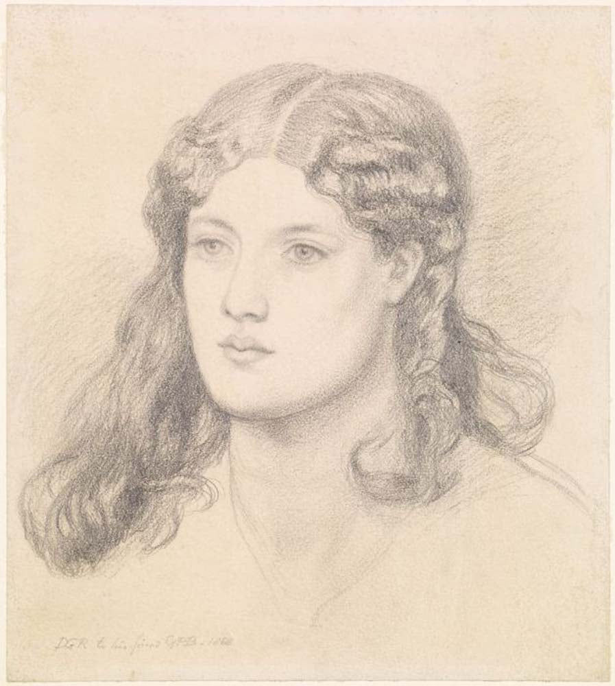 Ellen Smith, 1863 by Dante Gabriel Rossetti, English Pre-Raphaelite Painter,16x12"(A3) Poster Print