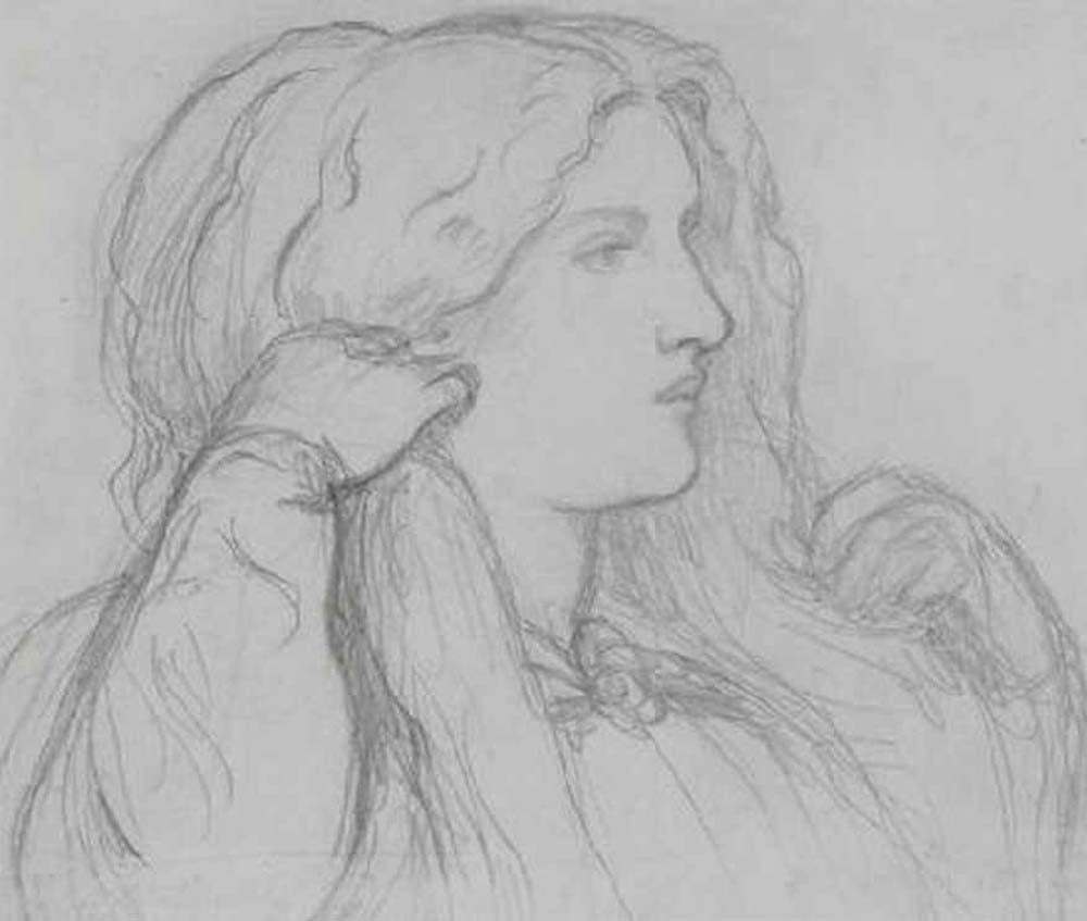 Fanny Cornforth, n.d-6 by Dante Gabriel Rossetti, English Pre-Raphaelite Painter,16x12"(A3) Poster Print