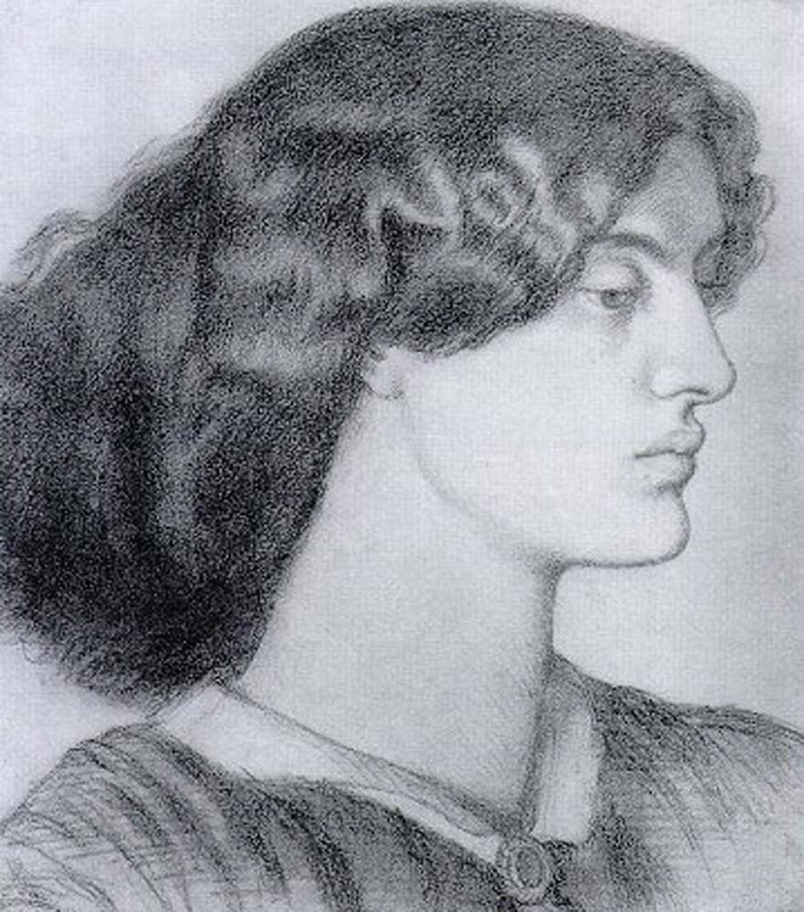 Jane Morris, d.u by Dante Gabriel Rossetti, English Pre-Raphaelite Painter,12x8"(A4) Poster Print