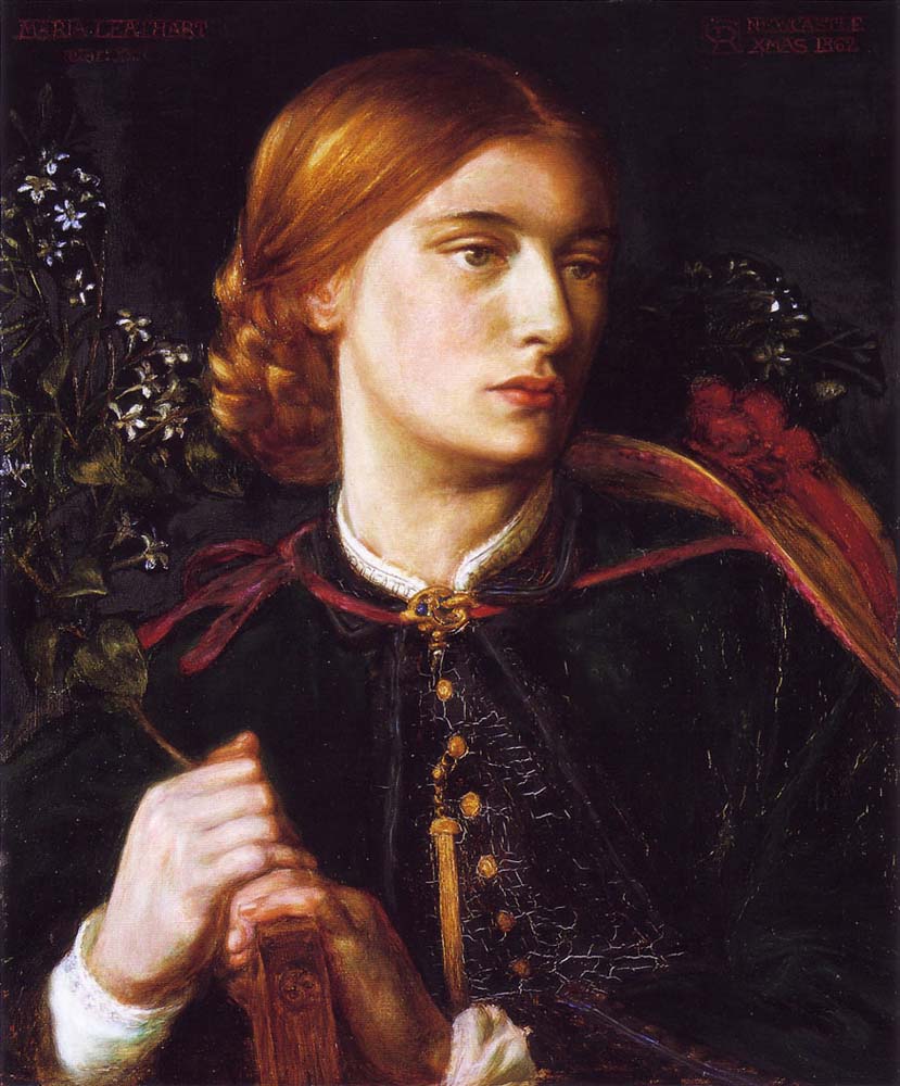 Portrait of Maria Leathart, 1862 by Dante Gabriel Rossetti, pre-Raphaelite artist, 12x8" (A4) Poster